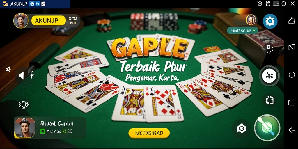 Gameplay seru Gaple di AKUNJP dengan pemain dari seluruh Indonesia
