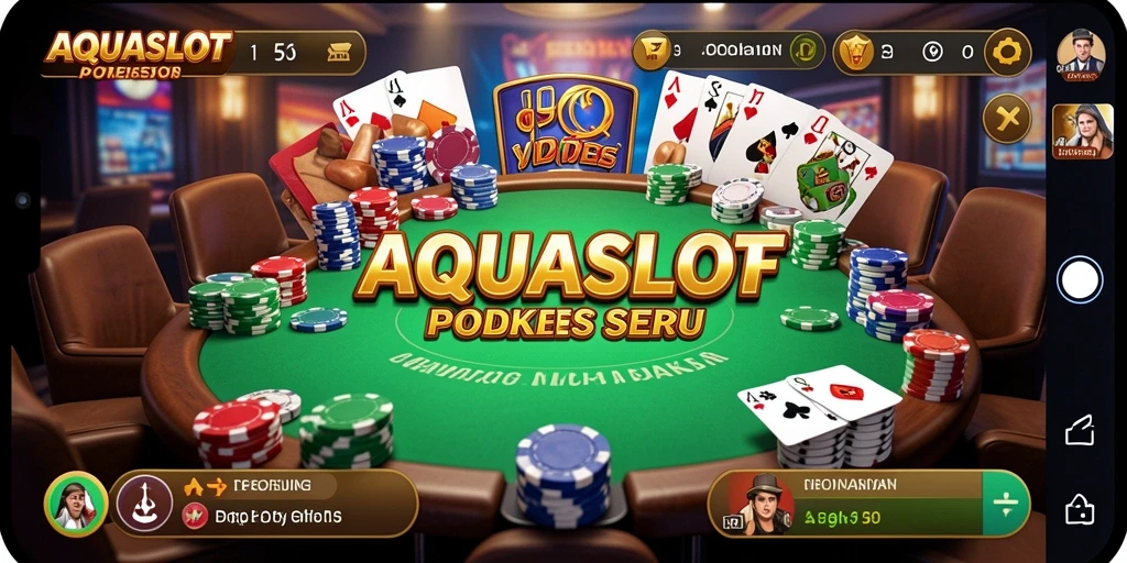 Tampilan gameplay poker yang seru dan menegangkan di AQUASLOT.