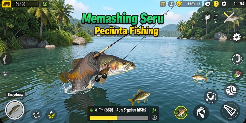 Tangkapan ikan yang besar dalam gameplay AW8 yang menantang.