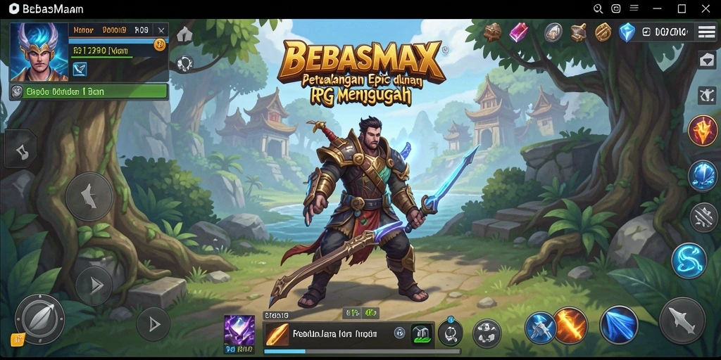 Gameplay menakjubkan dalam BEBASMAX dengan petualangan RPG yang penuh aksi.