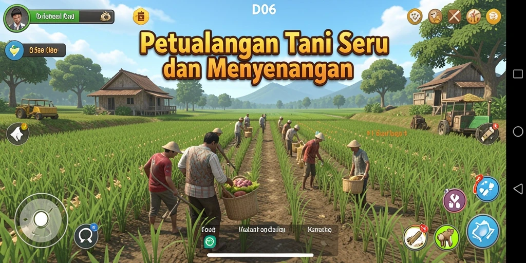 Tangkapan layar D06 menampilkan momen seru saat bertani.