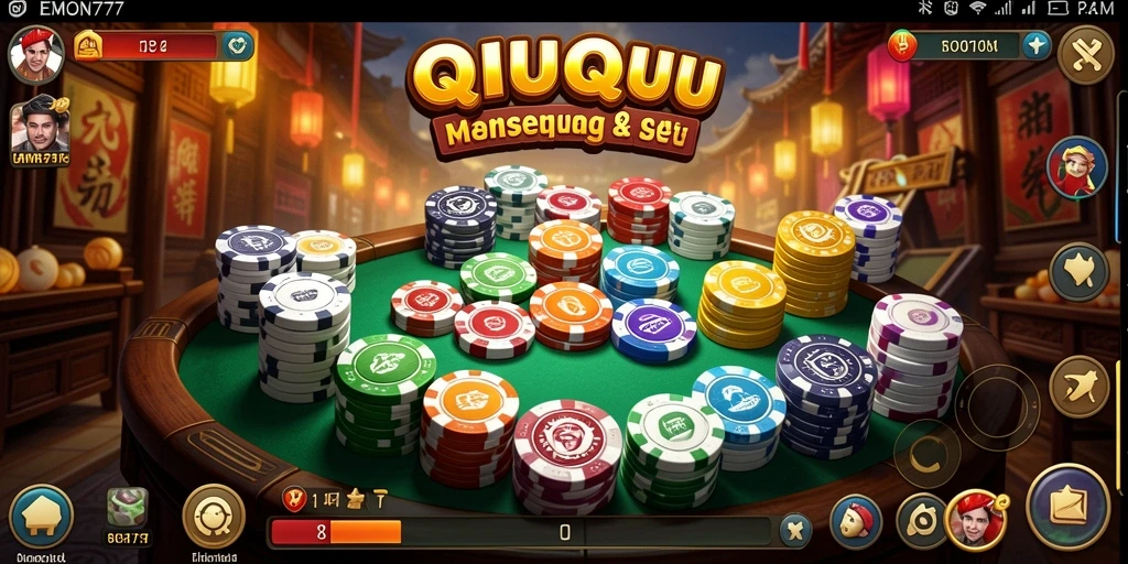 Tangkapan layar menunjukkan gameplay seru QiuQiu dalam EMON777.