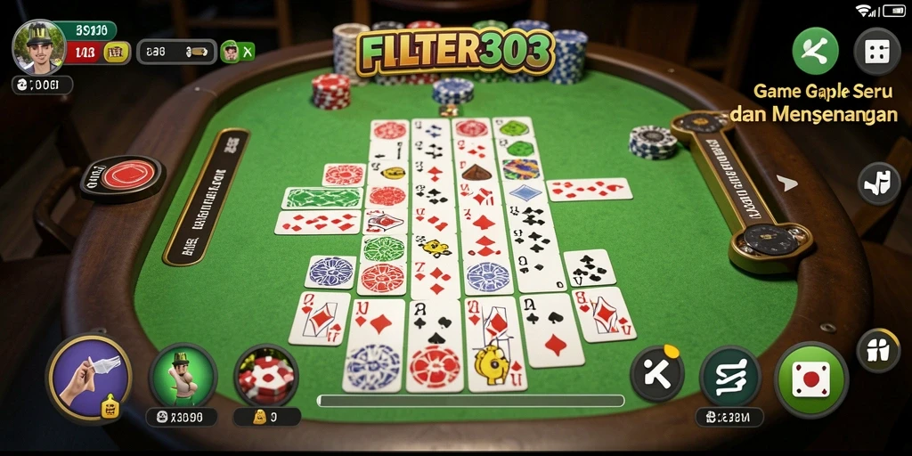 Gameplay seru Gaple dengan fitur interaktif yang menarik.