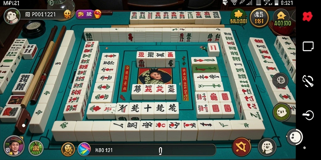 Screenshot MPO1221 menampilkan papan permainan Mahjong yang menarik.