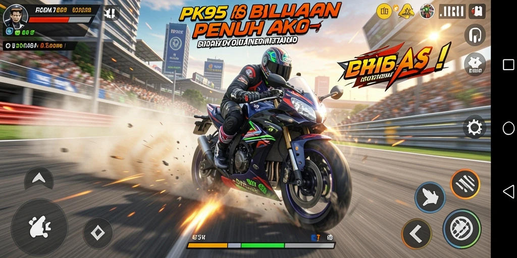 Tampilan balapan seru dari PK95 dengan grafis mendetail.