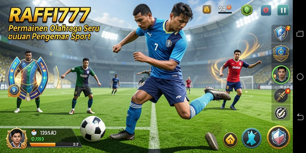 Tampilan gameplay RAFFI777 yang mendebarkan dan penuh aksi olahraga.