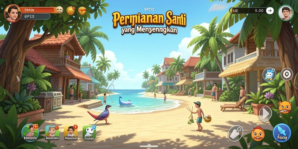 Tampilan gameplay SP212 yang ceria dan menghibur.