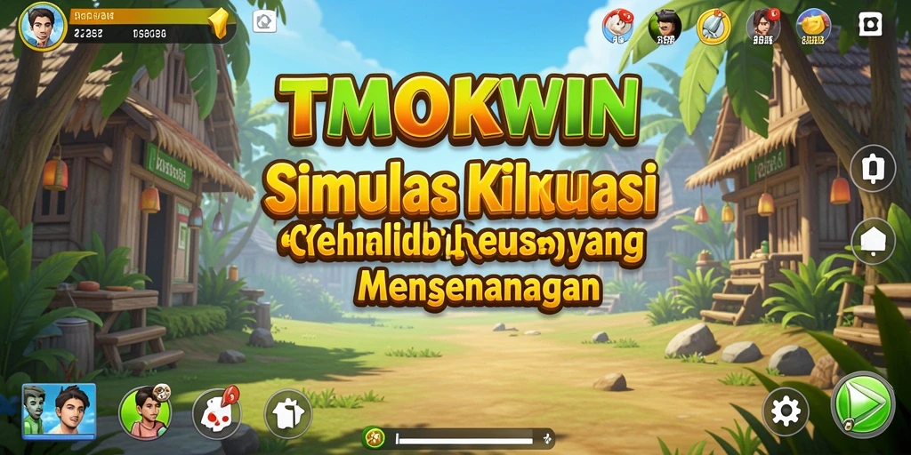 Tampilan utama gameplay TMOKWIN dengan karakter dan aktivitas yang menarik.